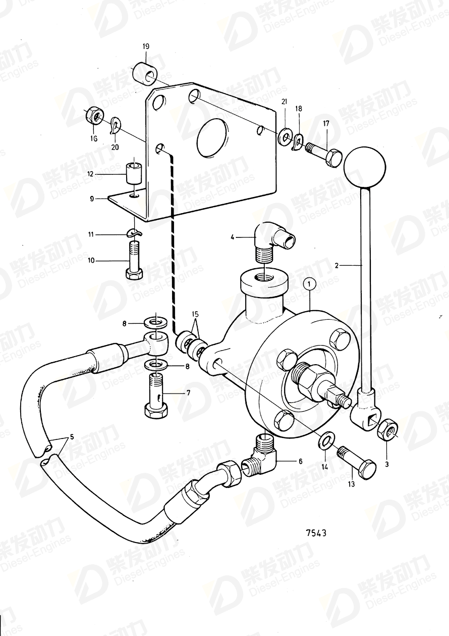 VOLVO Oil hose 847395 Drawing